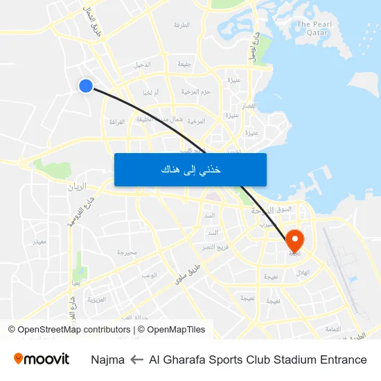 Al Gharafa Sports Club Stadium Entrance to Najma map