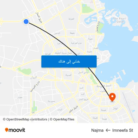 Imneefa St to Najma map