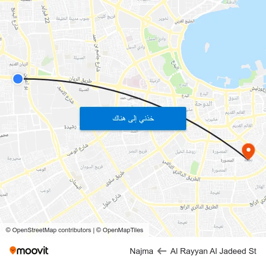 Al Rayyan Al Jadeed St to Najma map