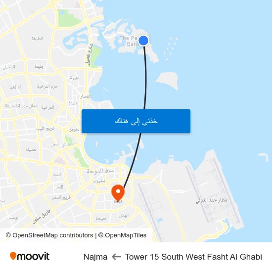 Tower 15 South West Fasht Al Ghabi to Najma map