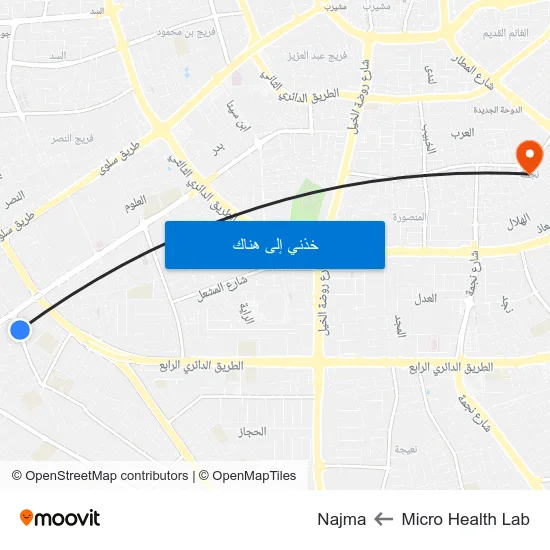 Micro Health Lab to Najma map