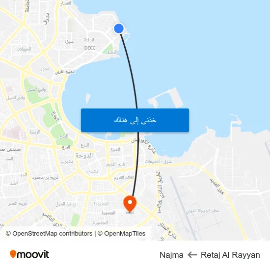 Retaj Al Rayyan to Najma map