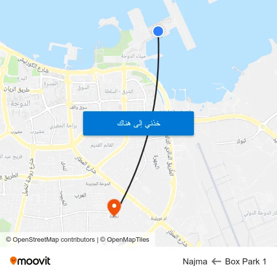 Box Park 1 to Najma map