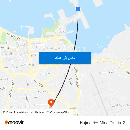 Mina District 2 to Najma map