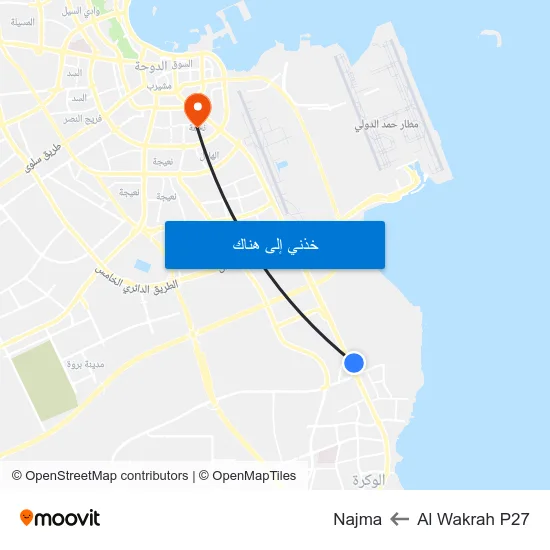 Al Wakrah P27 to Najma map
