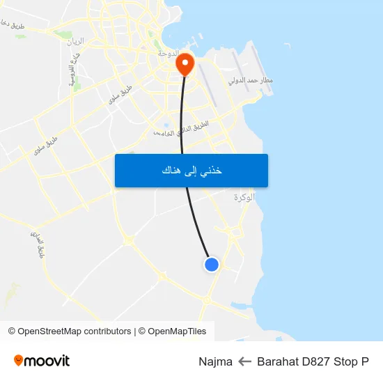 Barahat D827 Stop P to Najma map