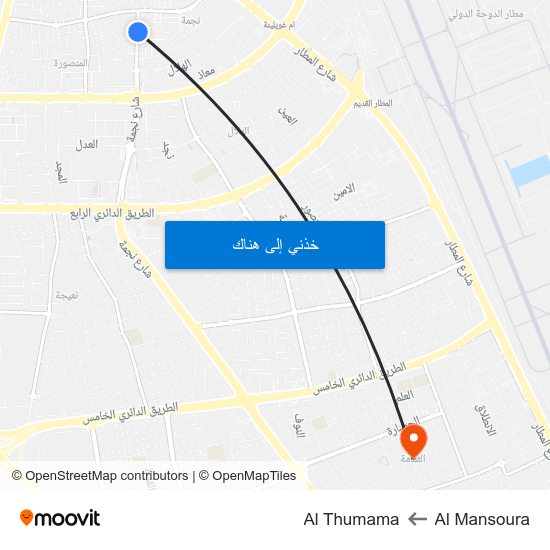 Al Mansoura to Al Thumama map