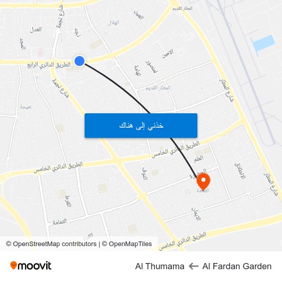 Al Fardan Garden to Al Thumama map