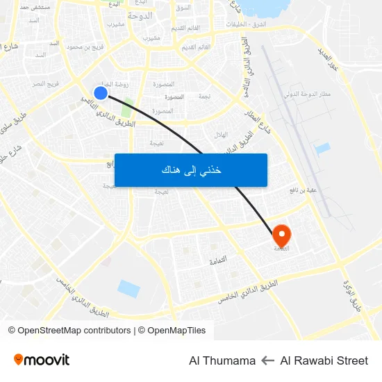 Al Rawabi Street to Al Thumama map