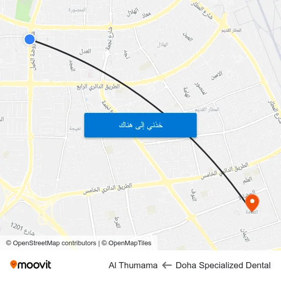 Doha Specialized Dental to Al Thumama map