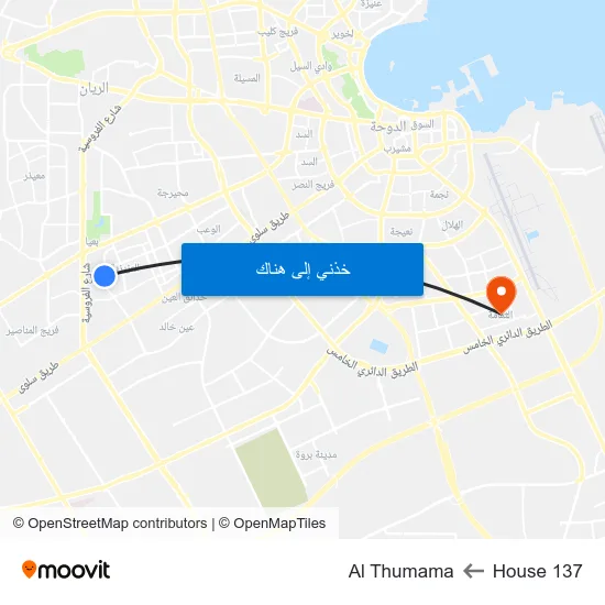 House 137 to Al Thumama map