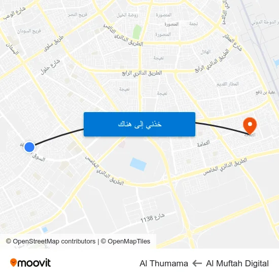 Al Muftah Digital to Al Thumama map