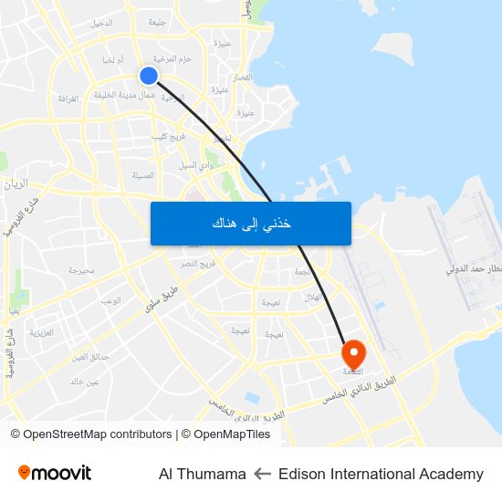 Edison International Academy to Al Thumama map