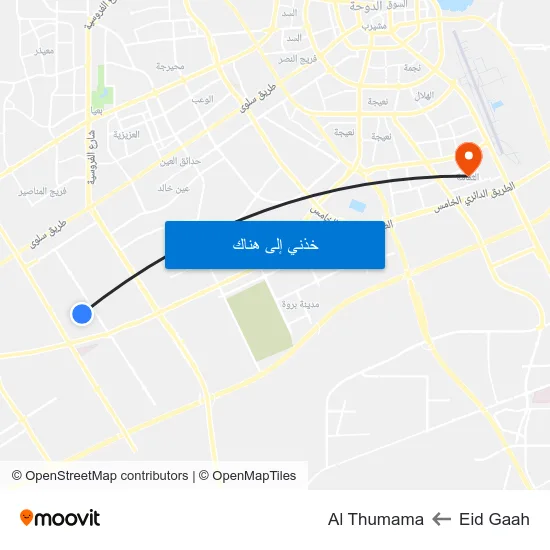 Eid Gaah to Al Thumama map