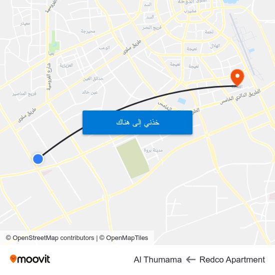 Redco Apartment to Al Thumama map