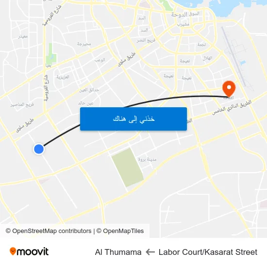 Labor Court/Kasarat Street to Al Thumama map