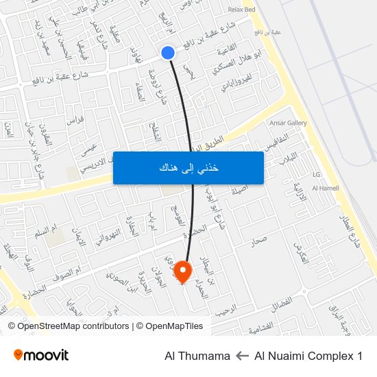 Al Nuaimi Complex 1 to Al Thumama map