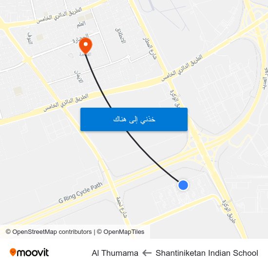 Shantiniketan Indian School to Al Thumama map