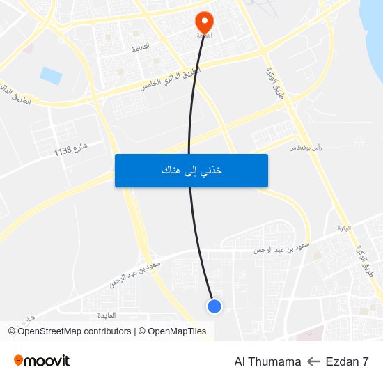 Ezdan 7 to Al Thumama map