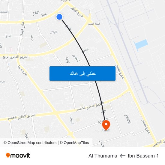 Ibn Bassam 1 to Al Thumama map