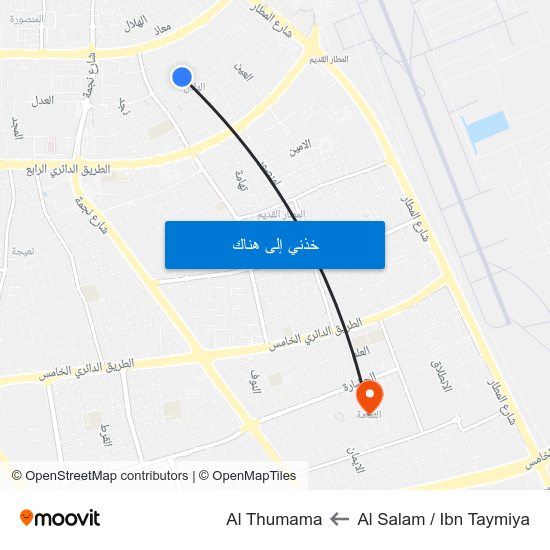 Al Salam / Ibn Taymiya to Al Thumama map