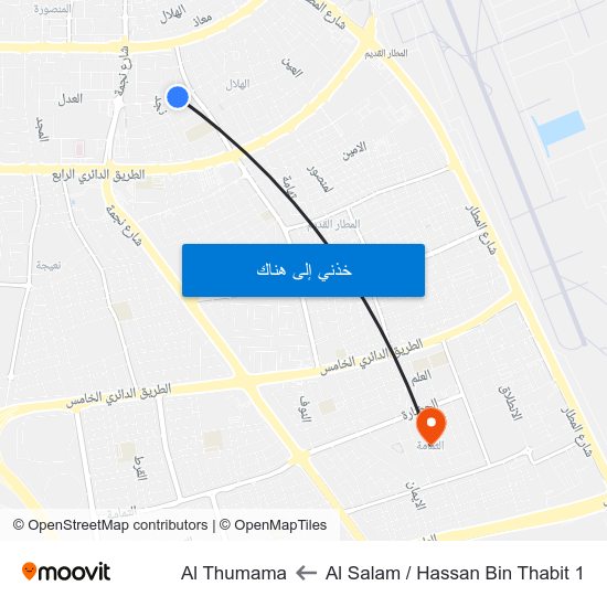 Al Salam / Hassan Bin Thabit 1 to Al Thumama map