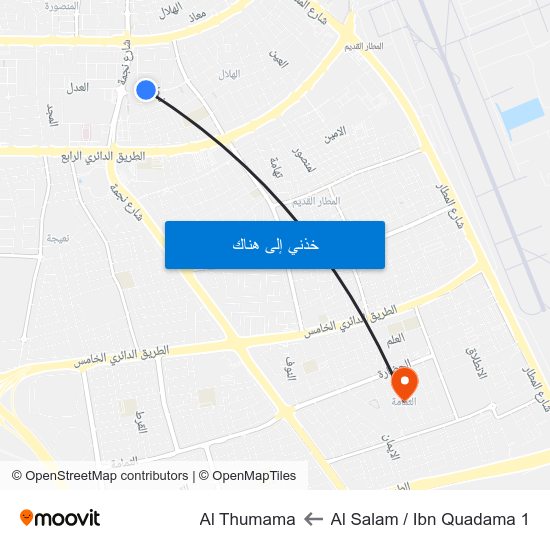 Al Salam / Ibn Quadama 1 to Al Thumama map