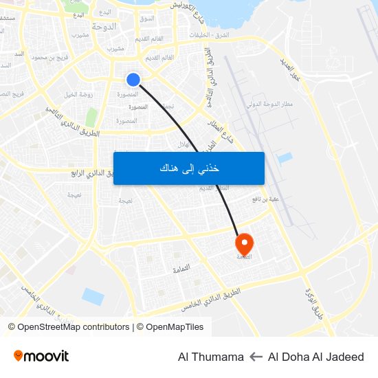 Al Doha Al Jadeed to Al Thumama map
