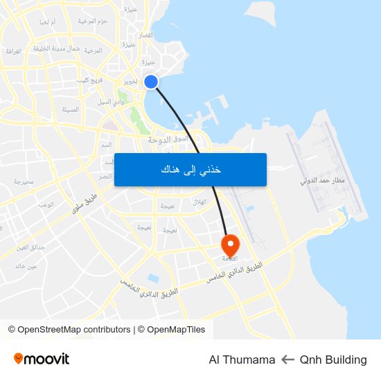 Qnh Building to Al Thumama map