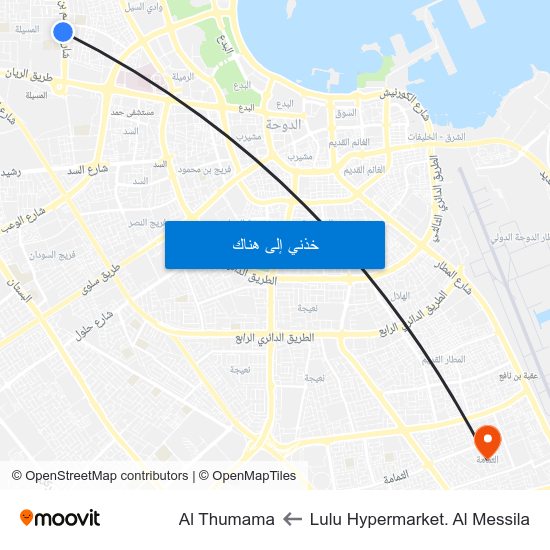 Lulu Hypermarket. Al Messila to Al Thumama map