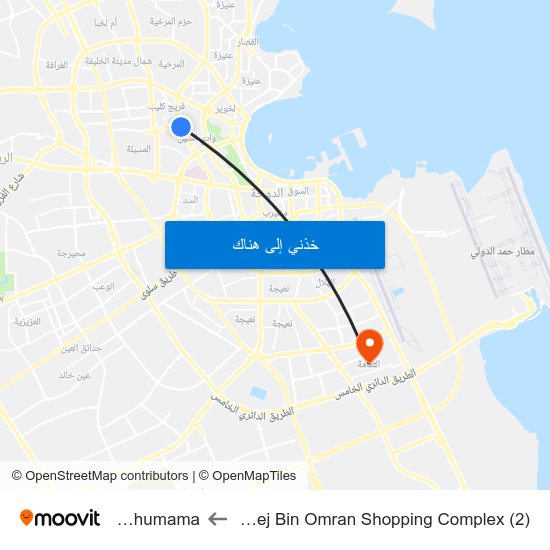 Fereej Bin Omran Shopping Complex (2) to Al Thumama map