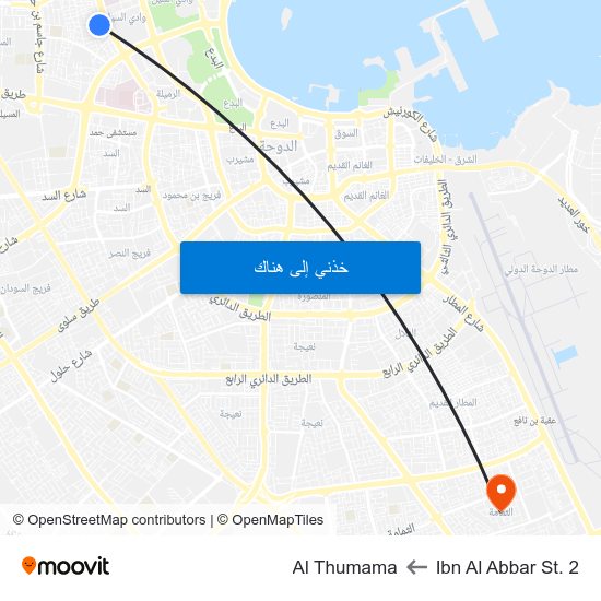 Ibn Al Abbar St. 2 to Al Thumama map