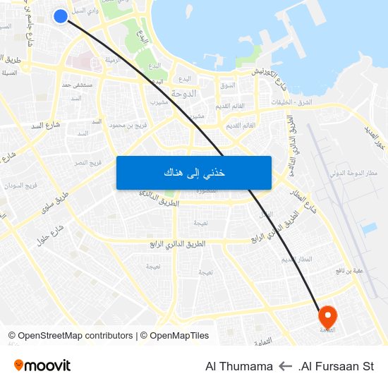 Al Fursaan St. to Al Thumama map