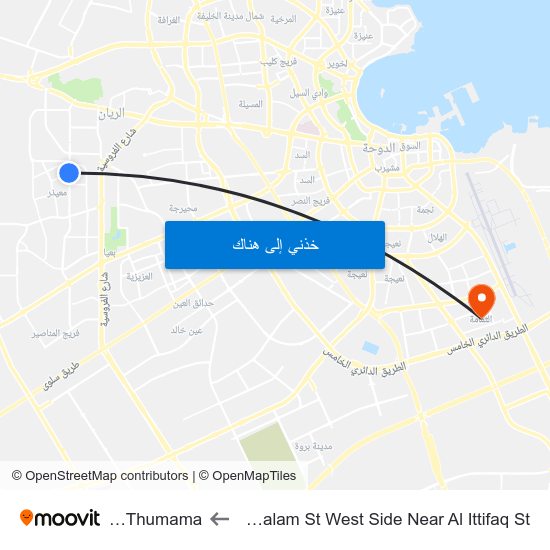 Al Salam St West Side Near Al Ittifaq St to Al Thumama map