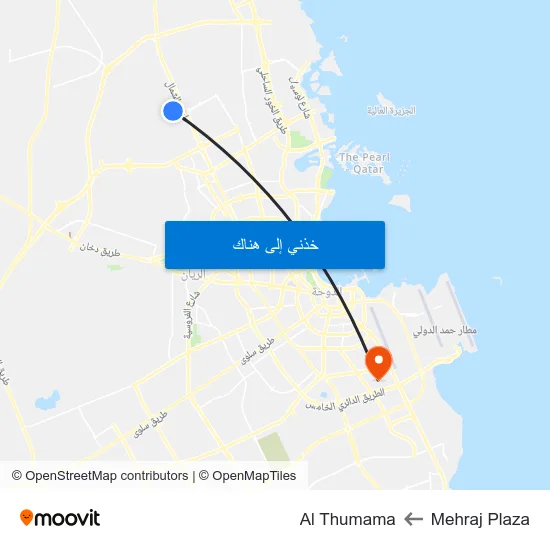 Mehraj Plaza to Al Thumama map