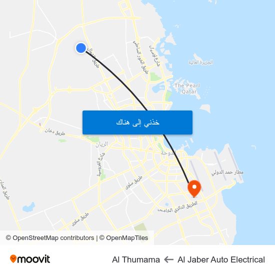 Al Jaber Auto Electrical to Al Thumama map