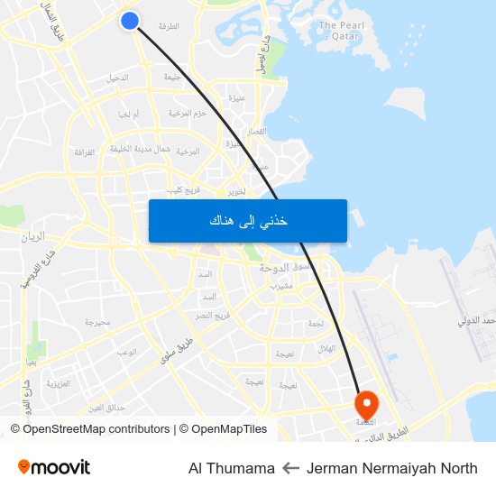 Jerman Nermaiyah North to Al Thumama map