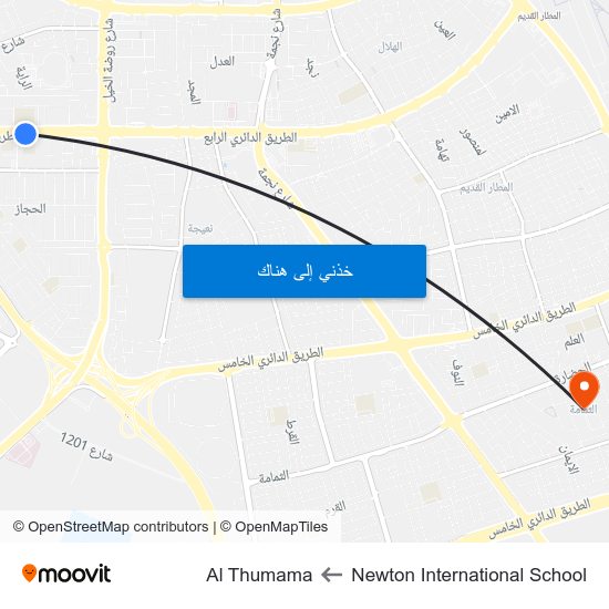 Newton International School to Al Thumama map