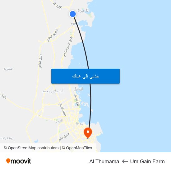 Um Gain Farm to Al Thumama map