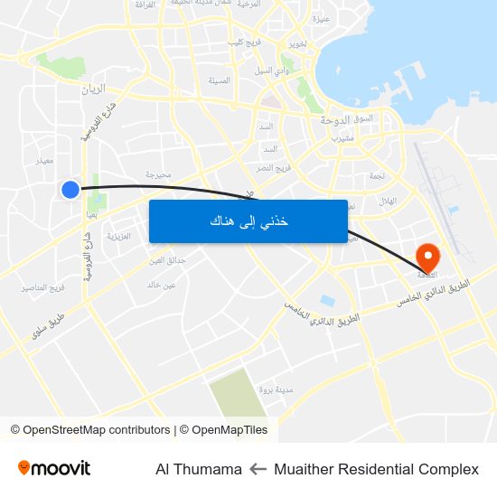 Muaither Residential Complex to Al Thumama map