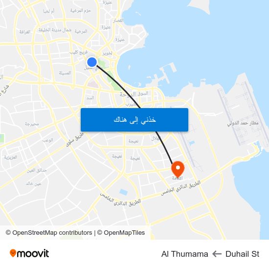 Duhail St to Al Thumama map