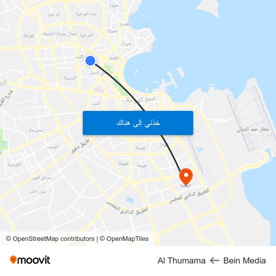 Bein Media to Al Thumama map