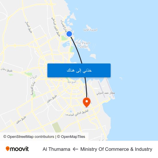 Ministry Of Commerce & Industry to Al Thumama map