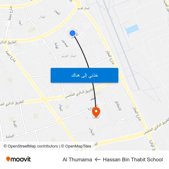Hassan Bin Thabit School to Al Thumama map