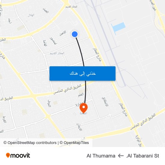 Al Tabarani St. to Al Thumama map
