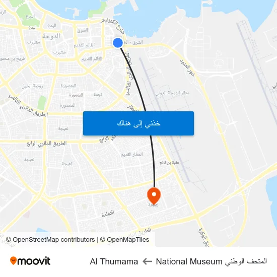 المتحف الوطني National Museum to Al Thumama map