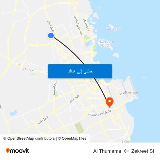Zekreet St to Al Thumama map