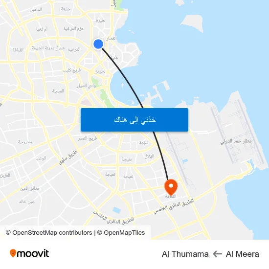 Al Meera to Al Thumama map