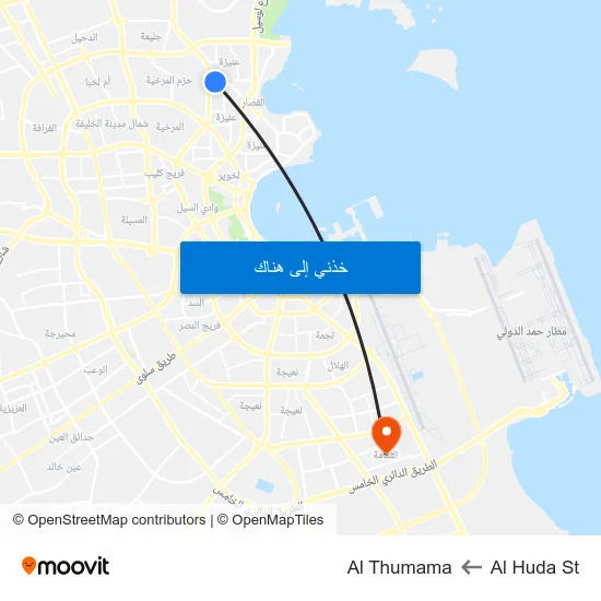 Al Huda St to Al Thumama map