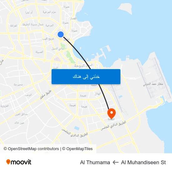 Al Muhandiseen St to Al Thumama map